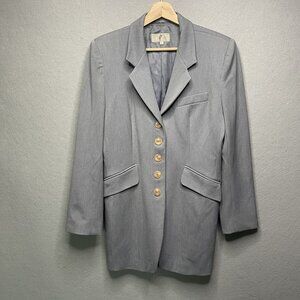 Vertigo Paris Womens Gray Blazer Jacket L Made In France